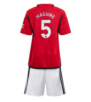 Manchester United Harry Maguire #5 Hemmakläder Barn 2023-24 Kortärmad (+ Korta byxor)